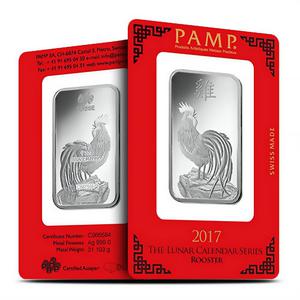 Switzerland / Silver Ounce Bar 2017 Year of the Rooster - reverse photo