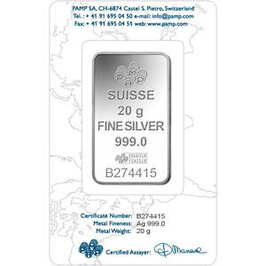 Switzerland / Silver Twenty Grams Bar - PAMP Rosa - obverse photo