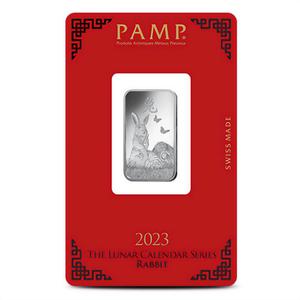 Switzerland / Silver Ten Grams Bar 2023 Year of the Rabbit - reverse photo