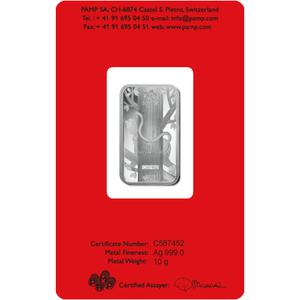 Switzerland / Silver Ten Grams Bar 2016 Year of the Monkey - obverse photo