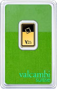 Switzerland / Gold Five Grams Bar - Valcambi Green Gold - obverse photo