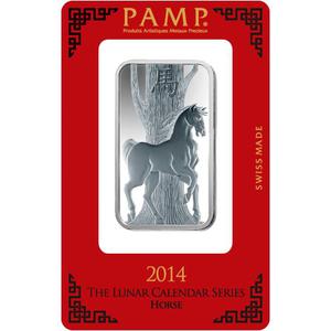 Switzerland / Silver Ounce Bar 2014 Year of the Horse - reverse photo