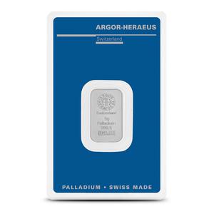 Switzerland / Palladium Five Grams Bar - Argor-Heraeus - reverse photo