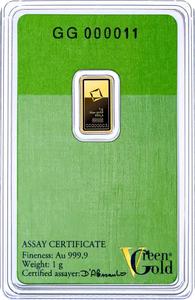Switzerland / Gold Gram Bar - Valcambi Green Gold - reverse photo