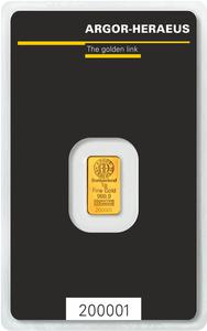 Switzerland / Gold Gram Bar - Argor-Heraeus Kinebar - reverse photo