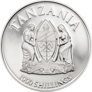 Tanzania / One Thousand Shillings Silver 2014 Canonization of the Popes - obverse photo