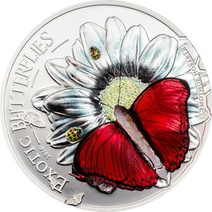Tanzania / One Thousand Shillings Silver 2016 Butterflies in 3D - reverse photo