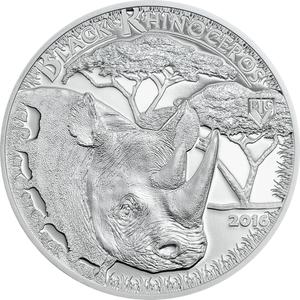 Tanzania / Silver Ounce 2016 Big Five - Black Rhino - reverse photo