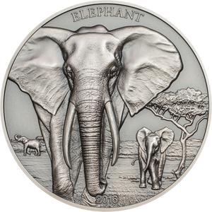 Tanzania / Silver Ounce 2016 Elephant - reverse photo