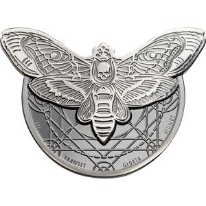 Tanzania / Silver Two Ounces 2018 Death's Head Hawkmoth - reverse photo