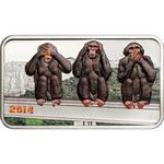 Silver Ounce 2014 Three Wise Monkeys: Photo Coin, Tanzania, Silver Ounce 2014 Three Wise Monkeys / thumbnail