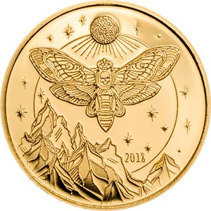 Tanzania / Gold Half Gram 2018 Death's Head Hawkmoth - reverse photo