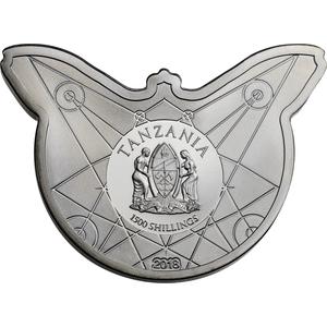 Tanzania / Silver Two Ounces 2018 Death's Head Hawkmoth - obverse photo