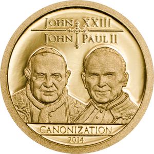Tanzania / Gold Half Gram 2014 Canonization of the Popes - reverse photo