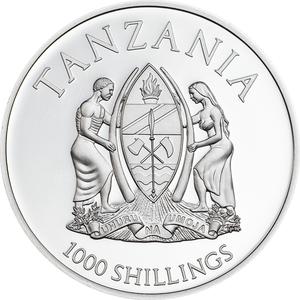 Tanzania / One Thousand Shillings Silver 2016 Butterflies in 3D - obverse photo