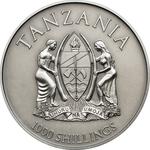Tanzania / One Thousand Shillings Silver 2014 Canonization of the Popes / Gilded Antique Finish - obverse photo