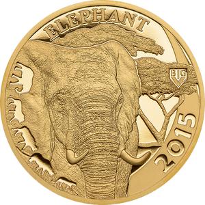 Tanzania / Gold Ounce 2015 Big Five - Elephant - reverse photo