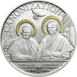 Tanzania / One Thousand Shillings Silver 2014 Canonization of the Popes - reverse photo