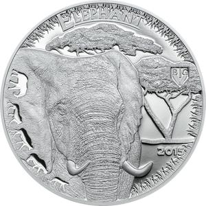 Tanzania / Silver Ounce 2015 Big Five - Elephant - reverse photo