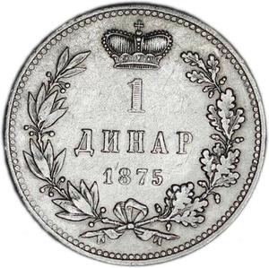 Serbia, Third Kingdom of / One Dinar 1875 - obverse photo