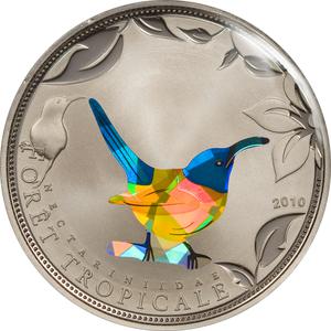 Togo / One Hundred Francs 2010 Blue Sunbird - reverse photo