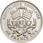 One Hundred Francs 2010 Green Sunbird: Photo Coin, Togo, One Hundred Francs 2010 Green Sunbird / thumbnail