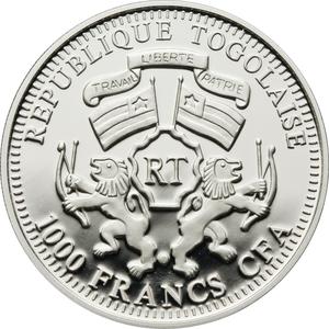 Togo / One Thousand Francs 2010 Year of the Tiger - obverse photo