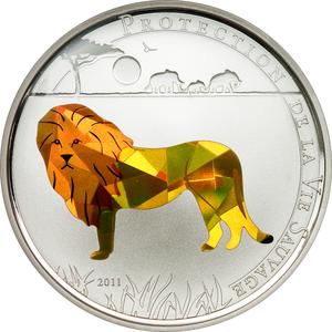 Togo / One Thousand Francs Silver 2011 Lion - reverse photo