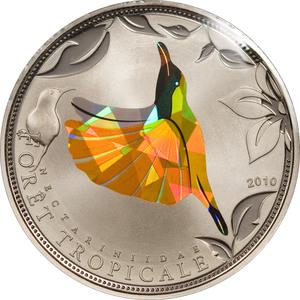 Togo / One Hundred Francs 2010 Yellow Sunbird - reverse photo