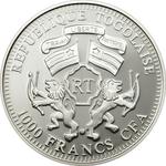 One Thousand Francs Silver 2011 Elephant: Photo Coin, Togo, One Thousand Francs Silver 2011 Elephant / thumbnail