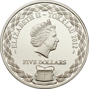 Tokelau / Silver Twenty-five Grams 2012 Butterflies in 3D - obverse photo