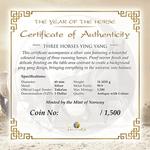 Silver Ounce 2014 Three Horses Ying Yang, Large: Photo Coin, Tokelau, Silver Ounces 2014 Three Horses Ying Yang, Large / thumbnail