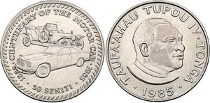 Tonga / Fifty Seniti 1985 Rolls Royce - obverse photo