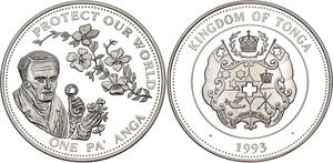 Tonga / Silver Ounce 1993 Alexander von Humboldt - reverse photo