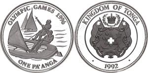 Tonga / Silver Ounce 1992 Olympic Games - Sailing - obverse photo