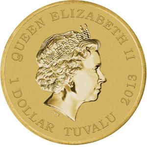 Tuvalu / One Dollar 2013 Striated Pardalote - obverse photo