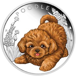 Tuvalu / Silver Half Ounce 2018 Puppies - Poodle - reverse photo