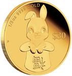 Tuvalu / Gold Fifth-Ounce 2023 Year of the Rabbit - Prosperity - reverse photo