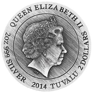 Tuvalu / Silver Two Ounces 2014 Gods of Olympus - Poseidon - obverse photo