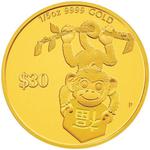 Gold Fifth-Ounce 2016 Year of the Monkey - Longevity: Photo Coin, Tuvalu, Gold Fifth-Ounce 2016 Year of the Monkey - Longevity / thumbnail