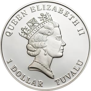 Tuvalu / One Dollar Silver 2010 Seahorse - obverse photo