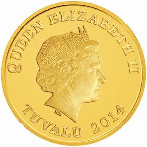 Tuvalu / Gold Fifth-Ounce 2014 Year of the Horse - Prosperity - obverse photo