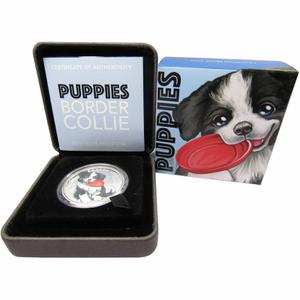 Tuvalu / Silver Half Ounce 2018 Puppies - Border Collie - reverse photo
