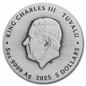 Tuvalu / Silver Five Ounces 2025 Unicorn - obverse photo