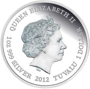 Tuvalu / Silver Ounce 2012 Endangered and Extinct - Tasmanian Wedge-Tailed Eagle - obverse photo