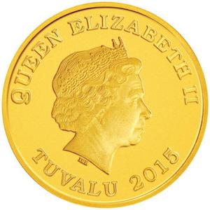 Tuvalu / Gold Fifth-Ounce 2015 Year of the Goat - Prosperity - obverse photo