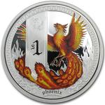 Silver Ounce 2013 Phoenix: Photo 2013 Tuvalu 1 oz Silver Mythical Creatures Phoenix Proof / thumbnail