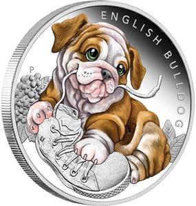 Tuvalu / Silver Half Ounce 2018 Puppies - English Bulldog - reverse photo