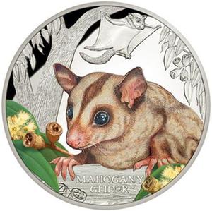 Tuvalu / Silver Ounce 2015 Endangered and Extinct - Mahogany Glider - reverse photo
