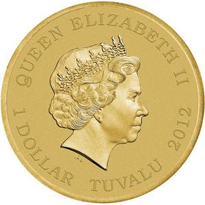 Tuvalu / One Dollar 2012 Year of the Dragon - obverse photo
